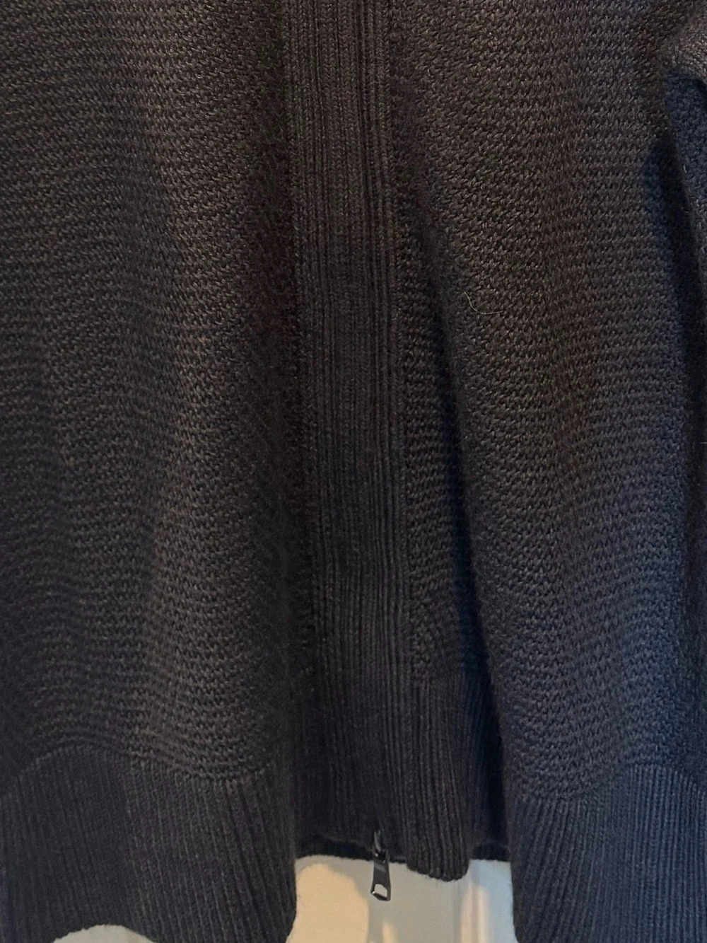 Mens Banana Republic Dark Gray Full-Zip Shawl Collar Sweater Size L